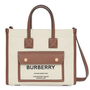 Burberry Outlet Canvas Tote Bag Brown